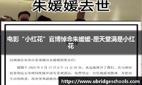 壹号娱乐电影“小红花”官博悼念朱媛媛-愿天堂满是小红花